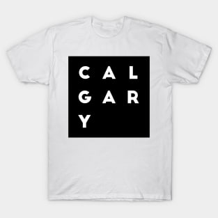 Calgary | Black square, white letters | Canada T-Shirt